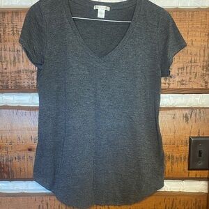 Bozzolo Charcoal V-Neck Short Sleeve Tee
